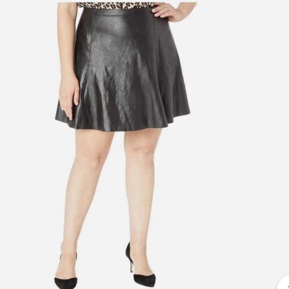 SPANX Faux Leather Skater Skirt